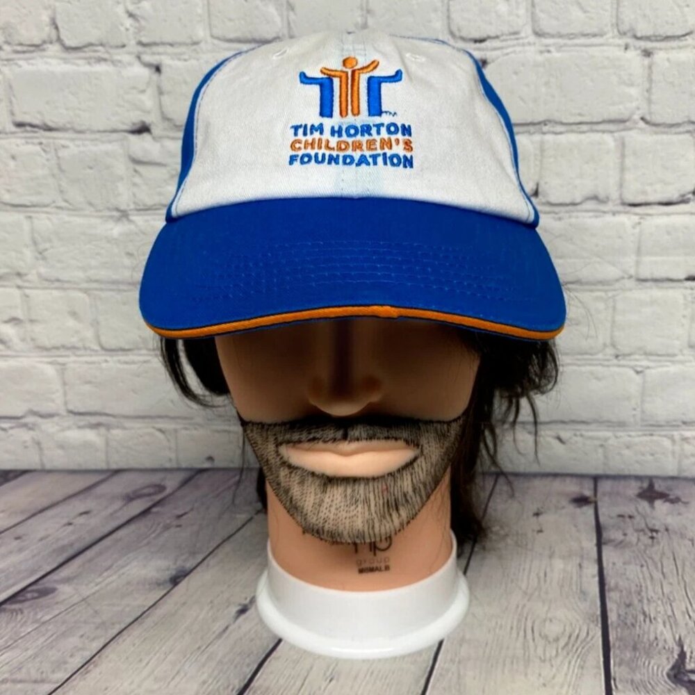 Tim Horton's Hat Cap Strap Back Blue White Children's Foundation - STAINS